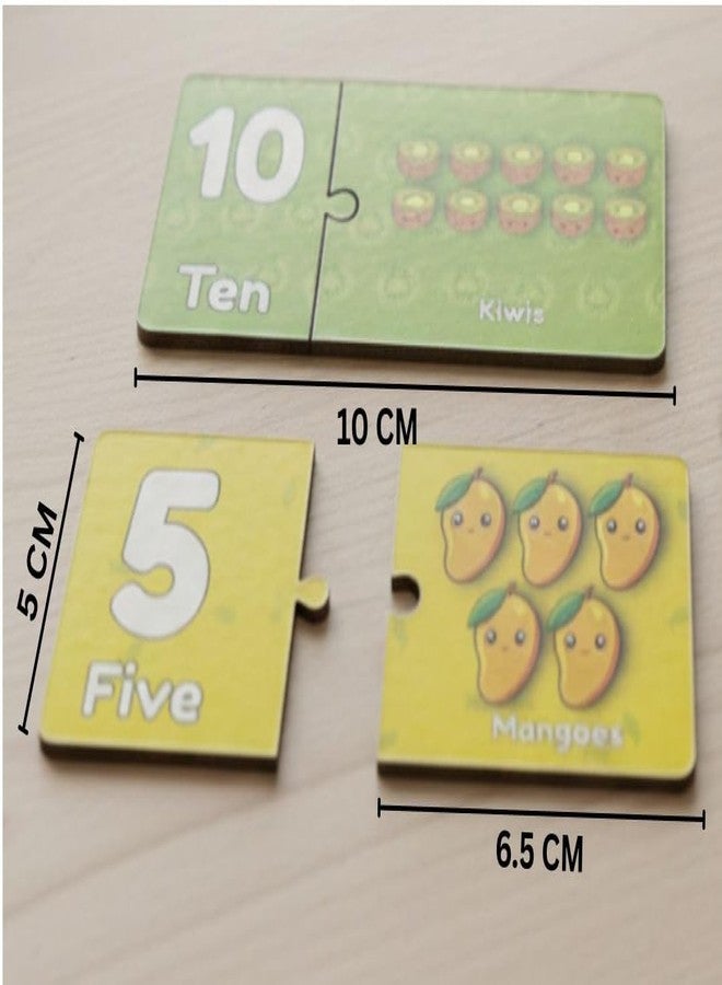 ESPtronics Wooden 1-10 Number & Fruit Puzzle for Kids & Adults Montessori Shape and Pattern Matching Brain Teaser, Educational Logic Game, STEM Toy Gift for All Ages, Preschool Learning & IQ Challenge - Image 2